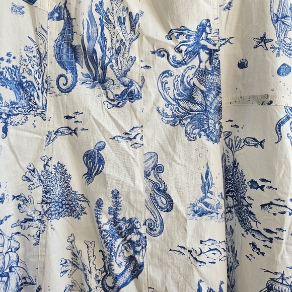 New AVEC LES FILLES Toile Nautical Print Cotton Blend Midi Dress NWT Size 6 - Picture 14 of 17